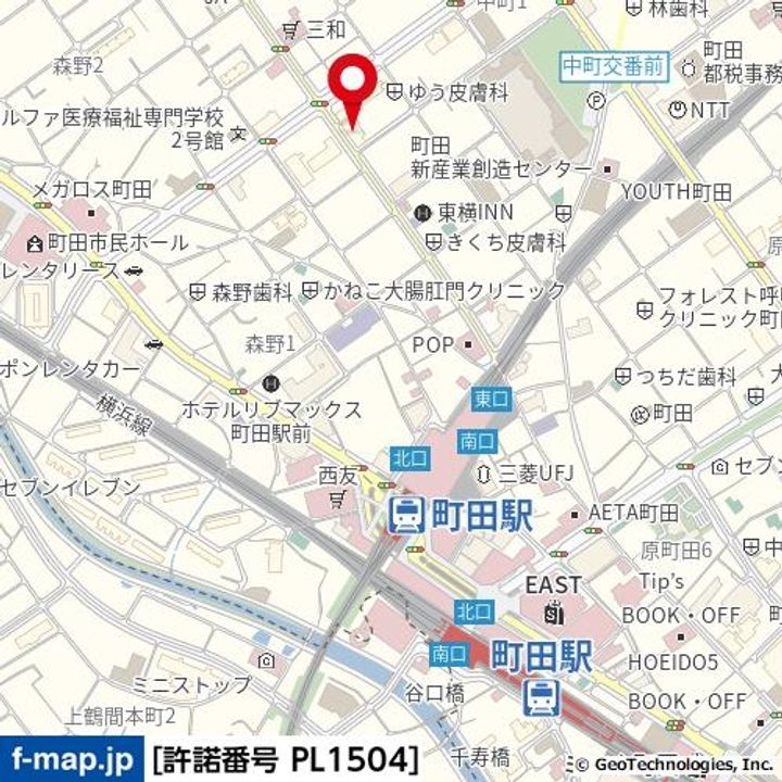 東京都町田市中町1丁目の賃貸マンションの周辺