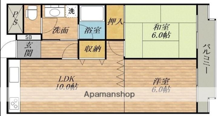 東京都大田区西蒲田5丁目の賃貸マンションの間取り