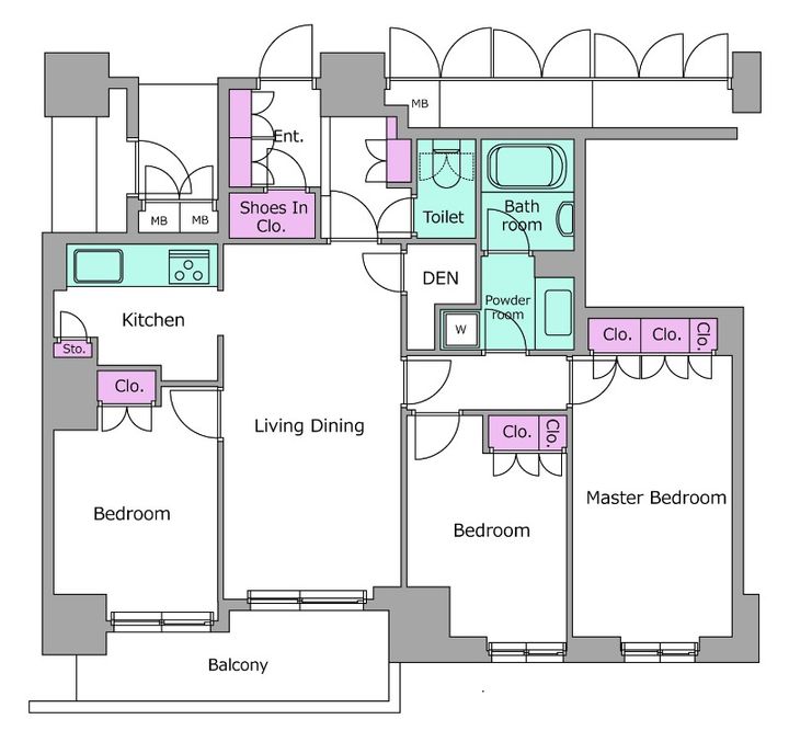 東京都品川区西五反田3丁目の賃貸マンションの間取り