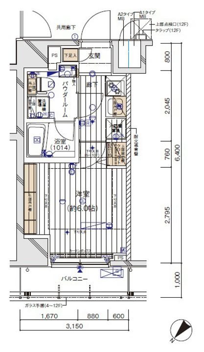 メインステージ川崎EASTの間取り