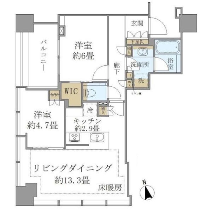 白金ザ・スカイ西棟の間取り
