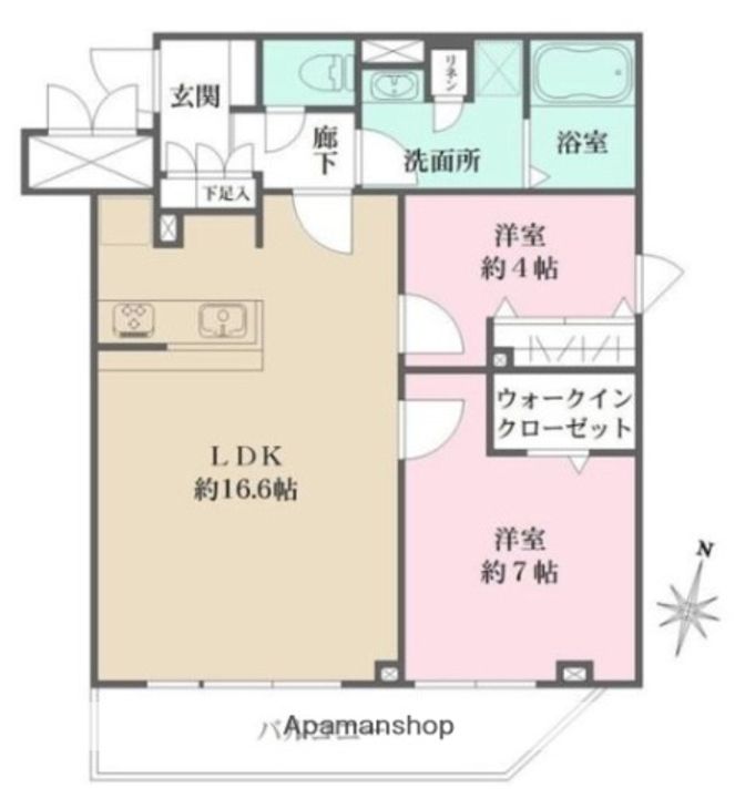 東京都大田区上池台5丁目の賃貸マンションの間取り