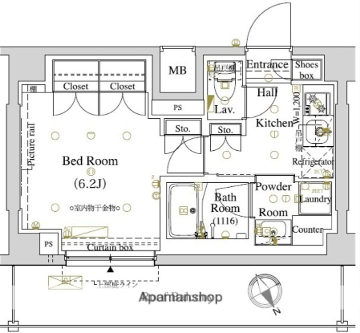 東京都品川区東大井3丁目の賃貸マンションの間取り