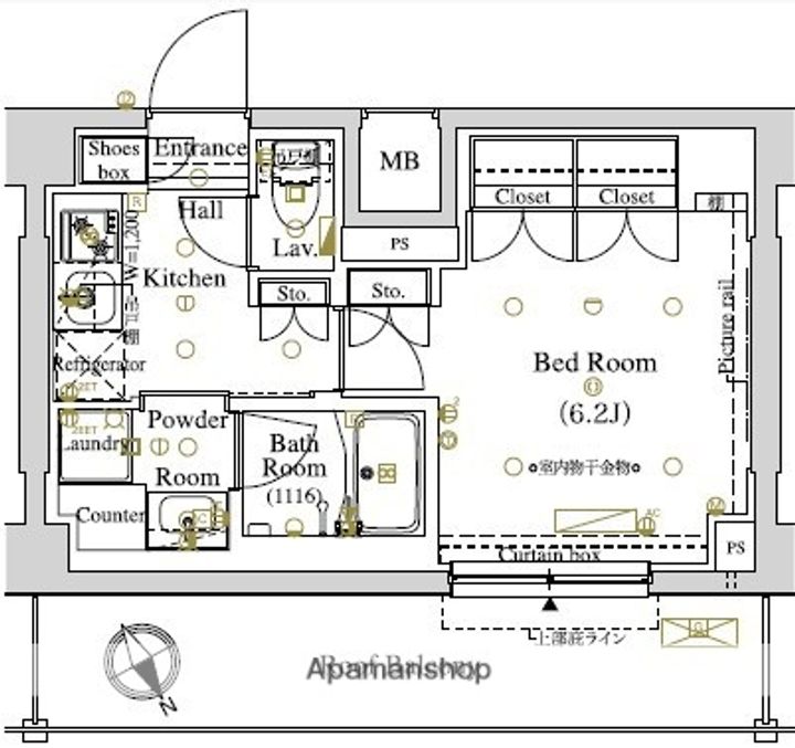 東京都品川区東大井3丁目の賃貸マンションの間取り