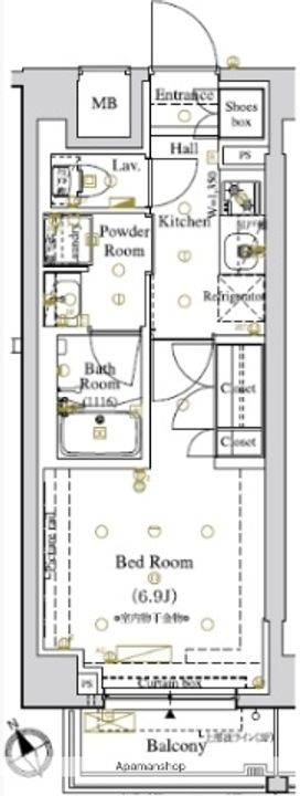 東京都品川区東大井3丁目の賃貸マンションの間取り