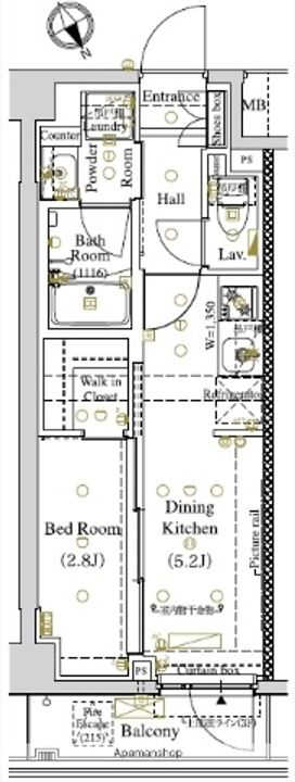 東京都品川区東大井3丁目の賃貸マンションの間取り