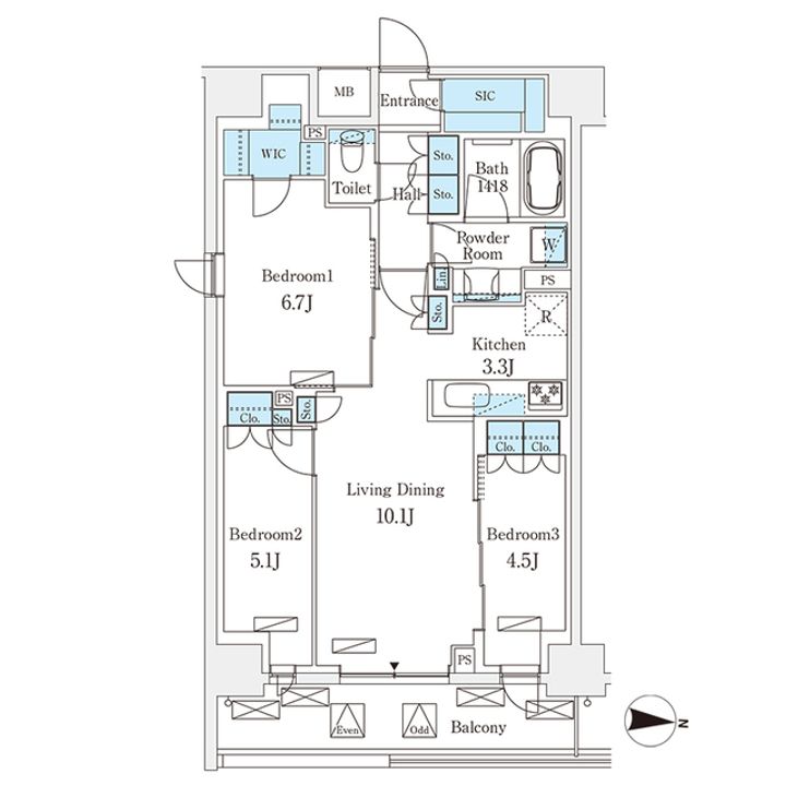 フロンティアレジデンス錦糸公園の間取り