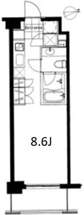 東京都港区麻布十番2丁目の賃貸マンション405号室の間取り