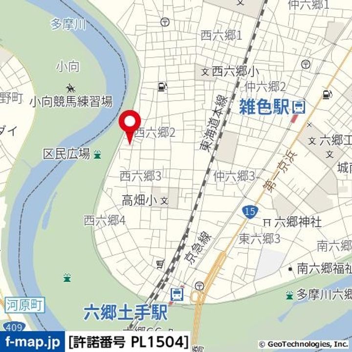 東京都大田区西六郷2丁目の賃貸マンションの周辺