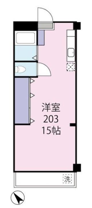 大建本八幡コーポ203の間取り
