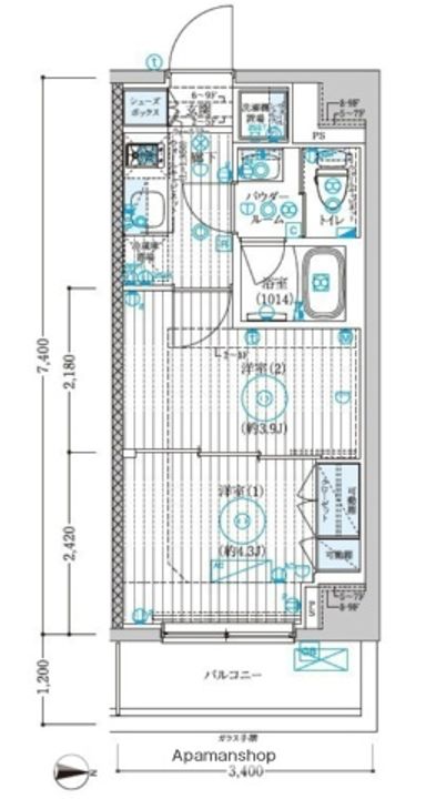 ブライズ大島504の間取り