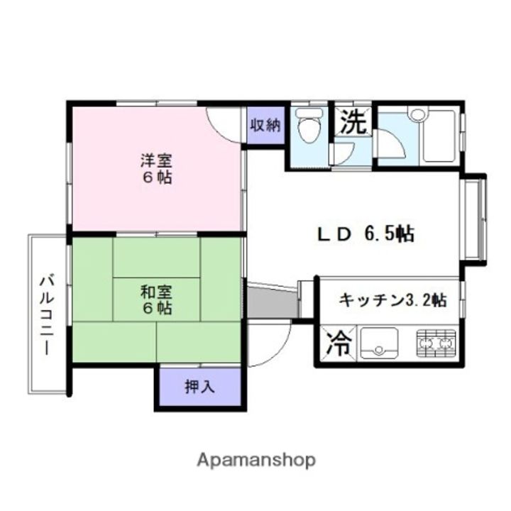 コーポ南202の間取り