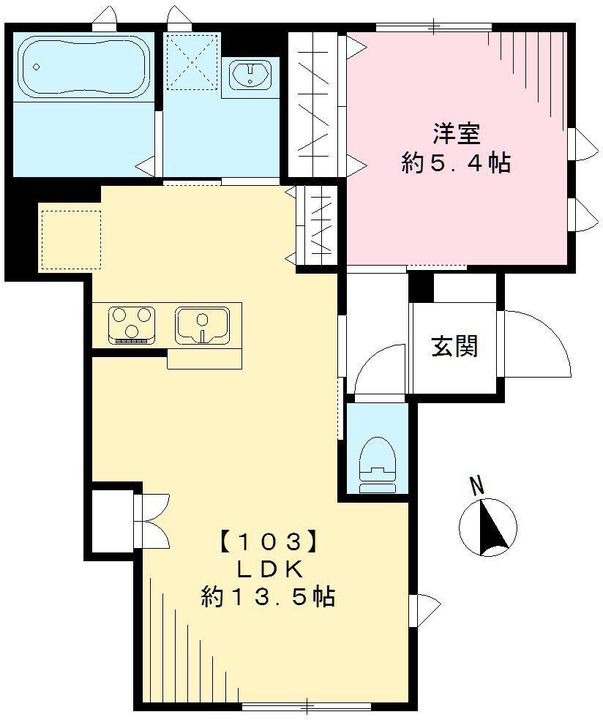 ヒバリハイム103号室の間取り