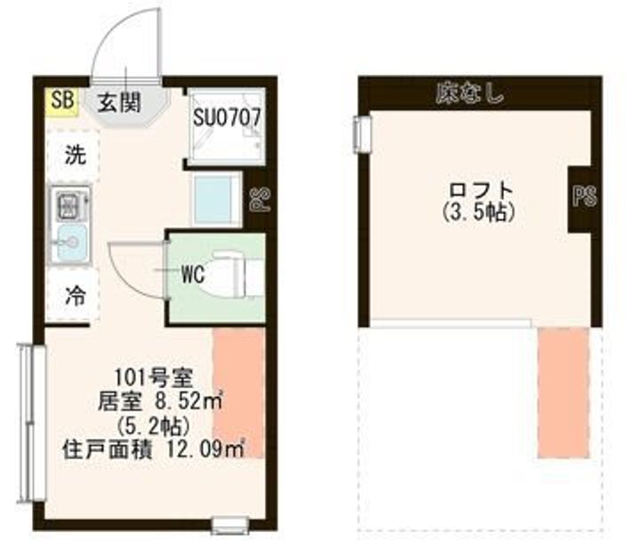 東京都練馬区富士見台3丁目の賃貸アパートの間取り