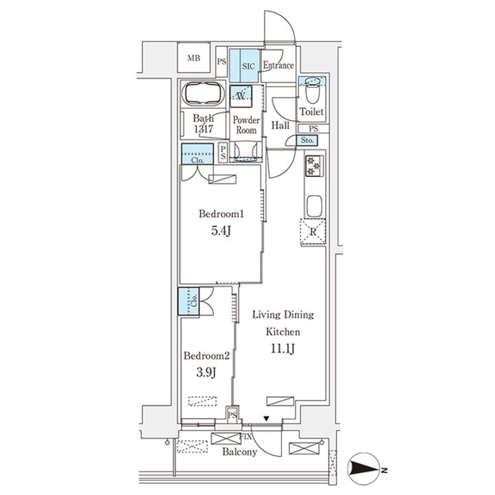 フロンティアレジデンス錦糸公園の間取り