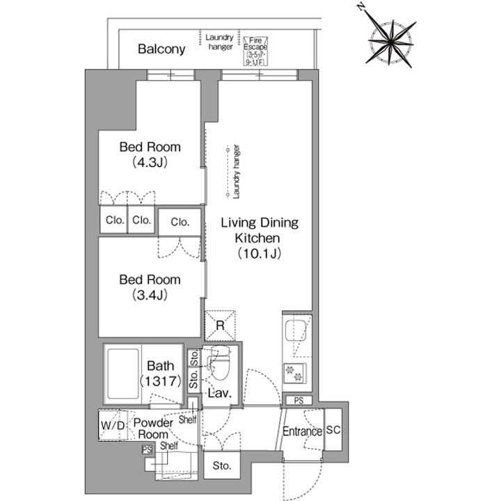 コンフォリア・リヴ東池袋の間取り