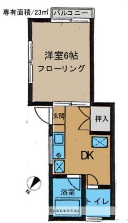 東京都練馬区立野町の賃貸アパートの間取り