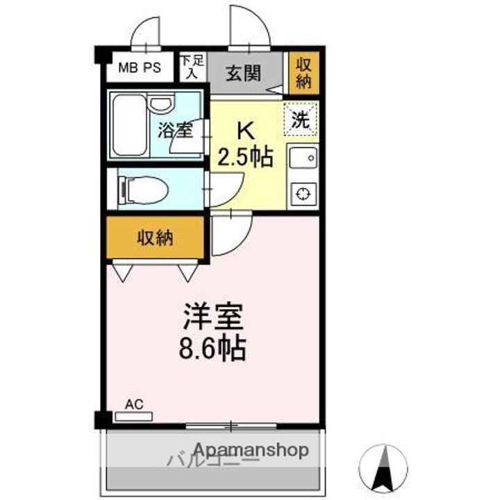 東京都小金井市梶野町5丁目の賃貸アパートの間取り