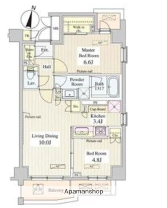 東京都杉並区永福4丁目の賃貸マンションの間取り
