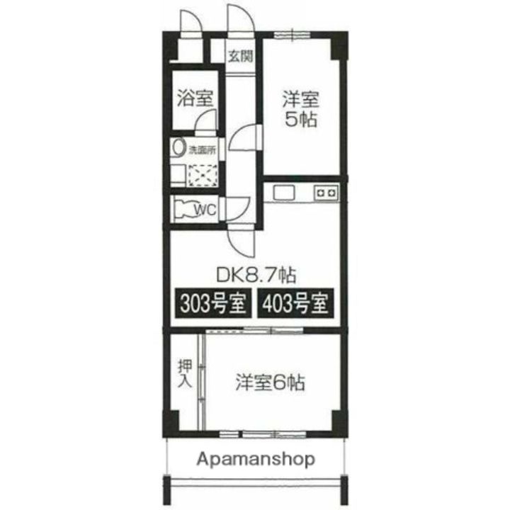 東京都小金井市東町1丁目の賃貸マンションの間取り