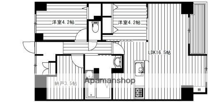 東京都杉並区善福寺1丁目の賃貸マンションの間取り