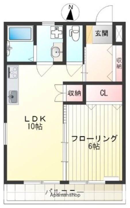 東京都三鷹市新川1丁目の賃貸アパートの間取り