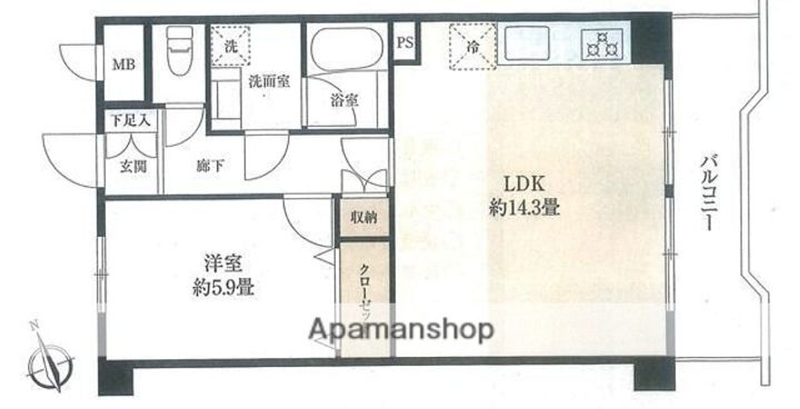 東京都武蔵野市吉祥寺本町2丁目の賃貸マンションの間取り