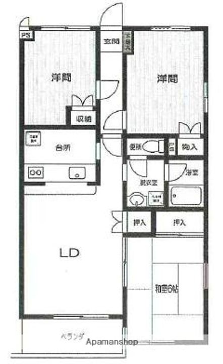 東京都練馬区石神井台5丁目の賃貸マンションの間取り