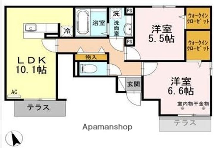 東京都杉並区上高井戸2丁目の賃貸アパートの間取り