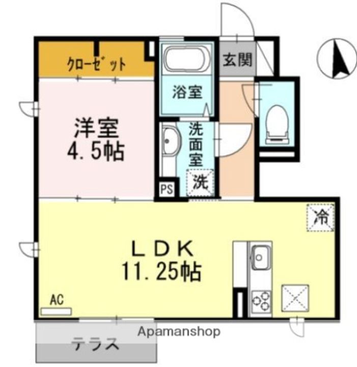 東京都小金井市緑町3丁目の賃貸アパートの間取り