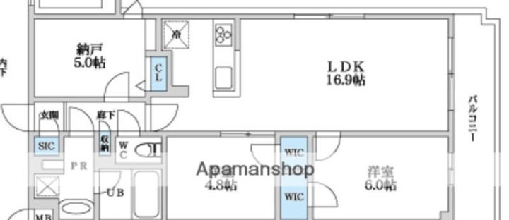 東京都杉並区宮前4丁目の賃貸マンションの間取り