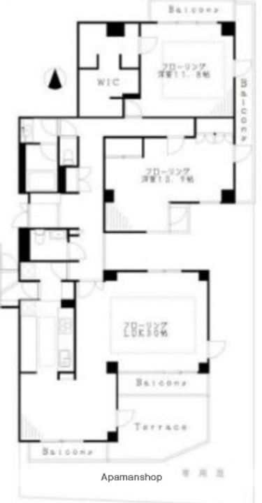 東京都練馬区上石神井2丁目の賃貸マンションの間取り