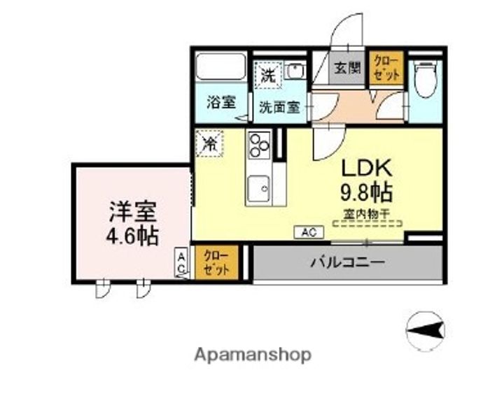 東京都練馬区関町東1丁目の賃貸アパートの間取り