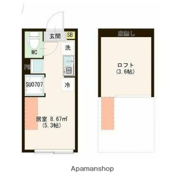 東京都練馬区上石神井2丁目の賃貸アパートの間取り