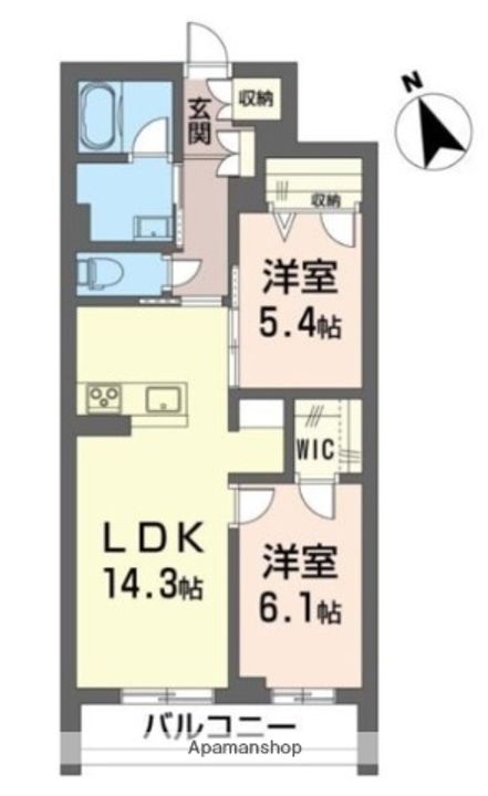 東京都武蔵野市緑町3丁目の賃貸マンションの間取り