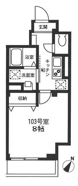KEN HEIM ケンハイム103号室の間取り