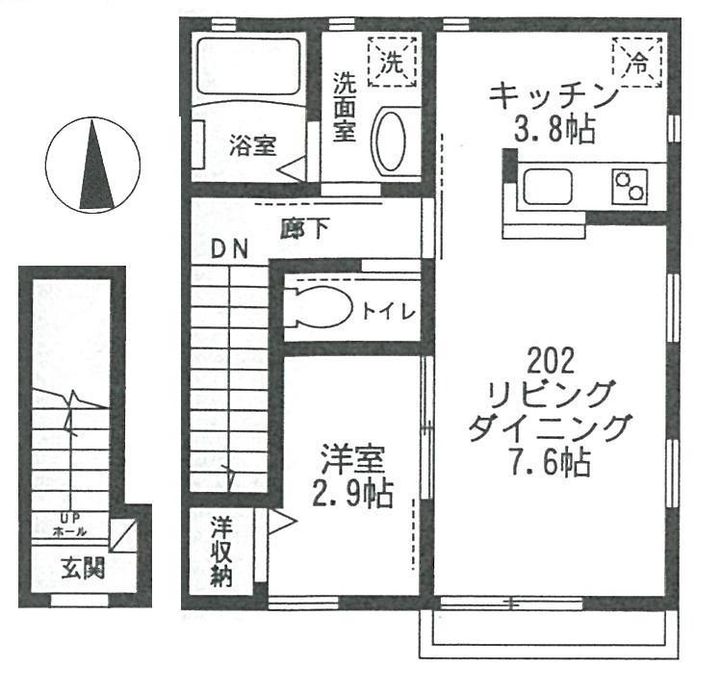 クレールメゾン石神井公園202号室の間取り