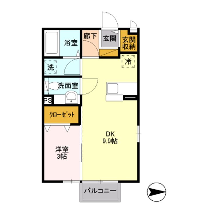 ウィルモア・モナリエ モナリエ101の間取り