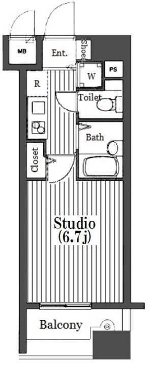 東京都中央区新川1丁目の賃貸マンションの間取り