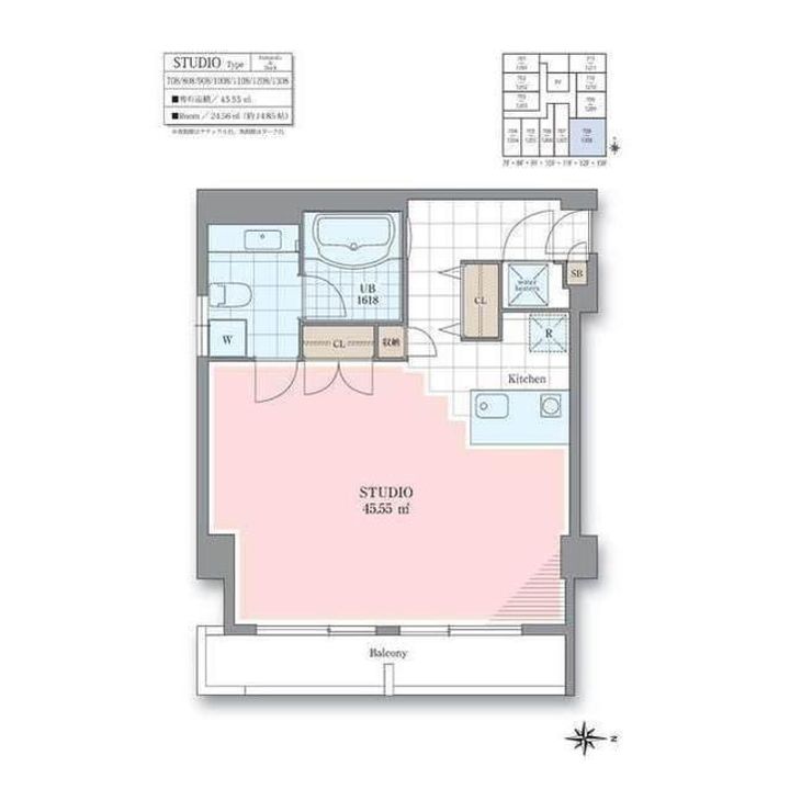 ホテル&レジデンス六本木 住居(7F借上)の間取り