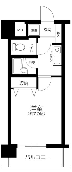 東京都墨田区錦糸1丁目の賃貸マンションの間取り