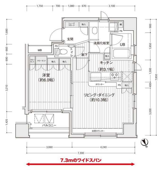 ドゥーエ銀座イーストⅡの間取り
