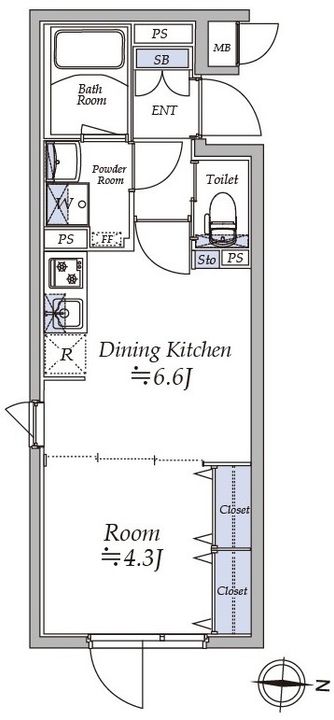 アトリオフラッツ菊川NORTHの間取り