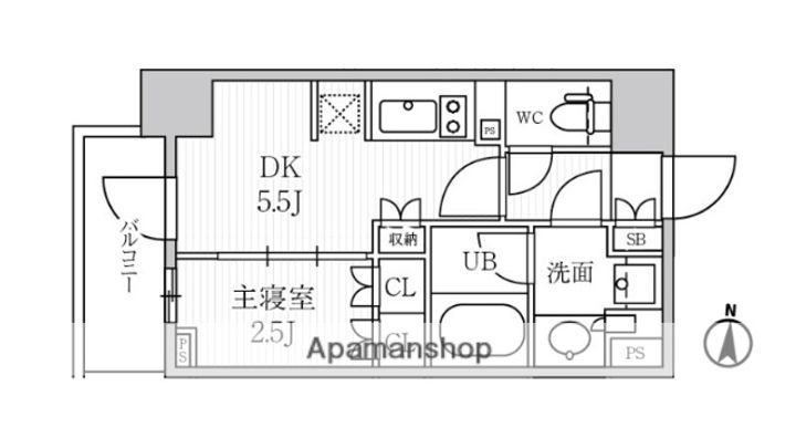 シーズンフラッツ菊川の間取り