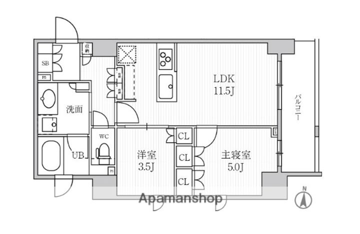シーズンフラッツ菊川の間取り