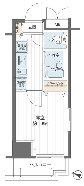 メインステージ西新宿705号室の間取り