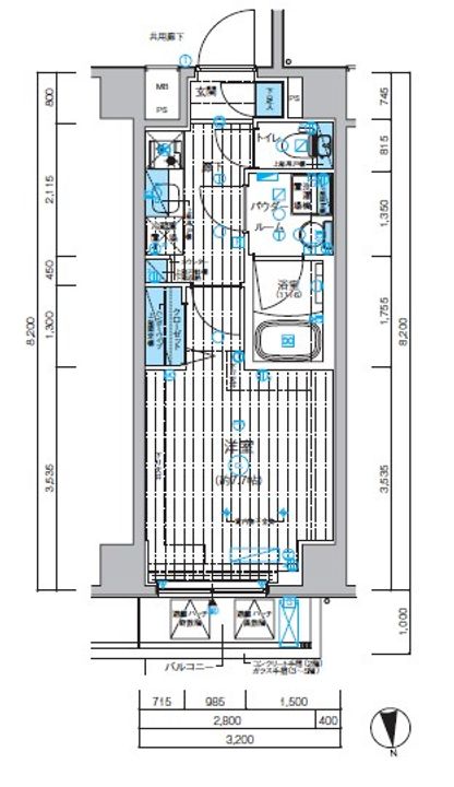 メインステージ成増503号室の間取り