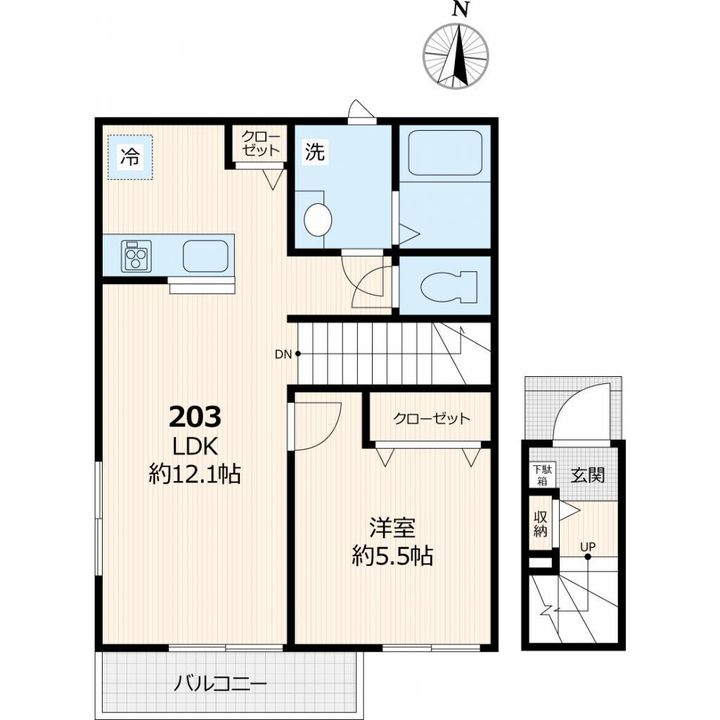 VERITAS ヴェリタス203号室の間取り