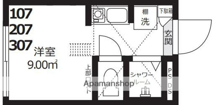 NANO上落合107の間取り