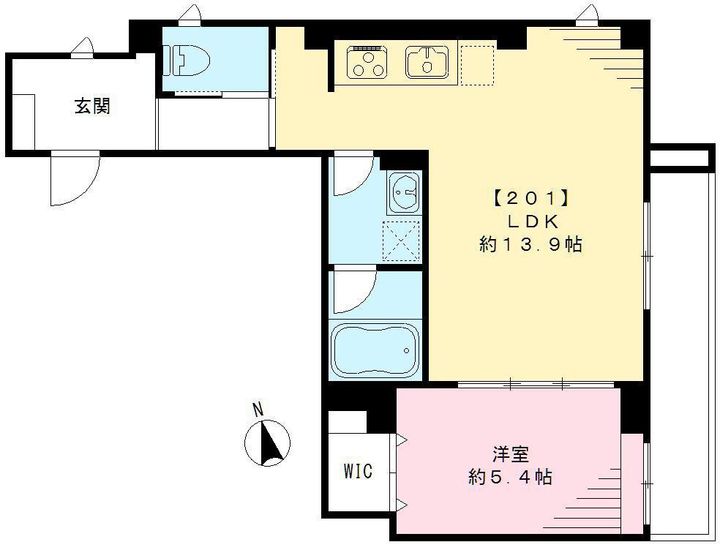 プラサート22201号室の間取り